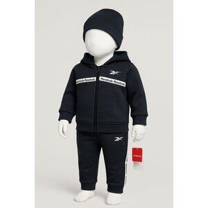 Reebok Infant 6M-9M 2-Piece Hoodie Jogger Set – Navy & White Logo Tracksuit